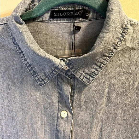 Zilcremo, Chambay Blue Shirt Dress, Mini, Soft Cotton, M - Picture 12 of 16